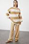 Mink Soft Textured Thessaloniki Knitwear Striped Sweater Tctaw25Ak00016 - 2