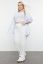 High Waist Wide Leg White Denim Trousers - TBBSS24CJ00055 - 2