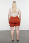 Brown High Waist Wide Leg Shorts-Skirt TBBSS24AP00018 - 5