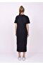 Women's Black Casual Short Sleeve Summer Combed Cotton Dress / Sevde Ugur - 5