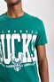 Nba Milwaukee Bucks Regular Fit Crew Neck Short Sleeve 100% Cotton T-Shirt A3803Ax23Sm - 6