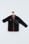Boy's Seasonal Cotton Paw Dog Embroidered Black Shirt T-Shirt Set of 2 - 5