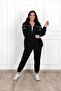 Women's Glitter Detailed Plus Size Tracksuit Set 3671-23 - 4