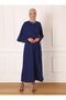 Navy Blue Aerobin Hijab Dress - Side Tie Detail - Refka