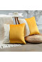 2 PCS Gold Leather Striped Velvet Look Decorative Throw Pillow Cover - 4