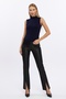 Women's Navy Blue Stand Collar Sleeveless Blouse - 6