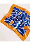 Blue Sunflower Modern Satin Scarf