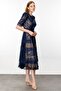 Navy Blue Lace Dress - 4
