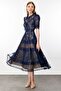 Navy Blue Lace Dress - 2