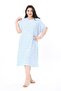 Women's Plus Size Baby Blue Wrapped Fabric Short Sleeve Print Dress 65N37858 - 6