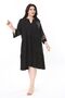 Women's Plus Size Black Collar and Sleeve Lace Detailed Layered Dress 65N37929 - 4