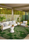 Geometric Green Colored Themed Patterned Woven Base Carpet and Washable Carpet Miravip10219 - 3