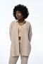 WOMEN'S EMBOSSED GEOMETRIC PATTERNED OVERSIZE SHIRT