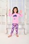 Girl's Long Sleeve Pajama Set Ballon Hearth Pink - 3