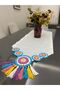 Handmade Linen Fabric Runner with Colorful Motifs 40x140 Cm - 3