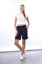 X Serüven 100% Cotton Women's Navy Blue 2-Thread Pocket Shorts - 4