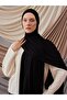 Small Bamboo Ribbed Jersey Shawl |   Color: Black |   Hijab