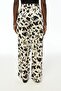 Women's Comfortable Fit Pants with Flareed Legs, Elastic Waist, and Flower Pattern - 2