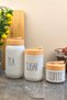 3 Size Tea Coffee Sugar Jar Glass Spice Rack Set - 2