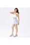 Kn Women's Ice Blue Stonewashed Denim Cargo Pocket Denim Shorts Skirt - 2