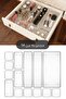 14 Pieces Jewelry Accessory Organizer Box - Multi-Purpose Drawer Jewelry Organizer Transparent