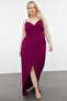Plum Double Breasted Neckline Slit Long Lined Evening/Night/Graduation/Engagement Dress Tbbss24Ad00002
