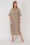 Adn001 Blunt Çift Yırtmaç Oversize Elbise - 3