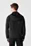 Men's Anthracite Hooded Collar Coat with Side Pockets A12y6047 - 7