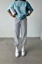 Women's Baby Blue Plain Oversize T-Shirt Jogger Set - 2