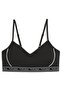 Women Brand Logo Padded Training Sports Bra, Black/white - 2