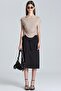 2494 Beige Blouse with Plunging Neck and Gathered Sides - 5