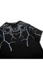 Lightning Printed Oversize Black Unisex Tshirt - 4