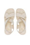 Women's Genuine Leather Beige Heeled Sandals - 5