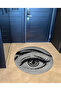 Round Black Beige Eyebrow Eye Themed Woven Base Carpet Miraface22 - 4