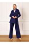 Refka Dark Blue Stylish Jacket - Belt Detailed - 3