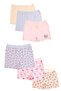 6-Piece Girls' Cotton Bonjour & Cherry Mixed Boxer Shorts