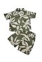 Boy's Linen Shirt and Short Sleeve Shorts Set - 2 Piece Set