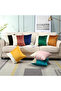 2 PCS Gold Leather Striped Velvet Look Decorative Throw Pillow Cover - 7