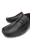 Men's Genuine Leather Black Floater Loafer Shoes - 3