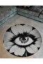 Round Flower Eye Patterned Woven Base Carpet Miraface28 - 3
