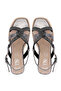 Women's Genuine Leather Black Heeled Sandals - 5
