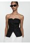 Blouse with Open Shoulders Button