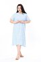 Women's Plus Size Baby Blue Wrapped Fabric Short Sleeve Print Dress 65N37858 - 7