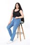 Women's Plus Size Blue Lycra 5-Pocket Jeans 65N37927