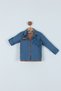 Boy's Seasonal Cotton Paw Dog Embroidered Blue Shirt T-Shirt Set of 2 - 4