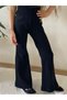Stretchy Ribbed Black Spanish Leg Tights and Cream Short-sleeved Ruffle Shoulder Blouse + Bandana 3-Piece Set - 4