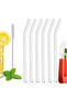 7 Pieces Clear Glass Beveled Straws + Pipette Cleaner / Presentation Straws (6 Glass Pipettes + 1 Cleaner)