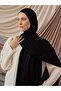 Small Bamboo Ribbed Jersey Shawl |   Color: Black |   Hijab - 2