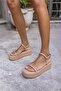 Fairy Women's Nude Flat Heeled Single Strap Sandals - 7