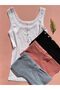 Women's Ribbed Cotton Thick Strap Basic Undershirt with Button Detail, Pack of 4, Blue, Black, Dusty Rose, White Colors